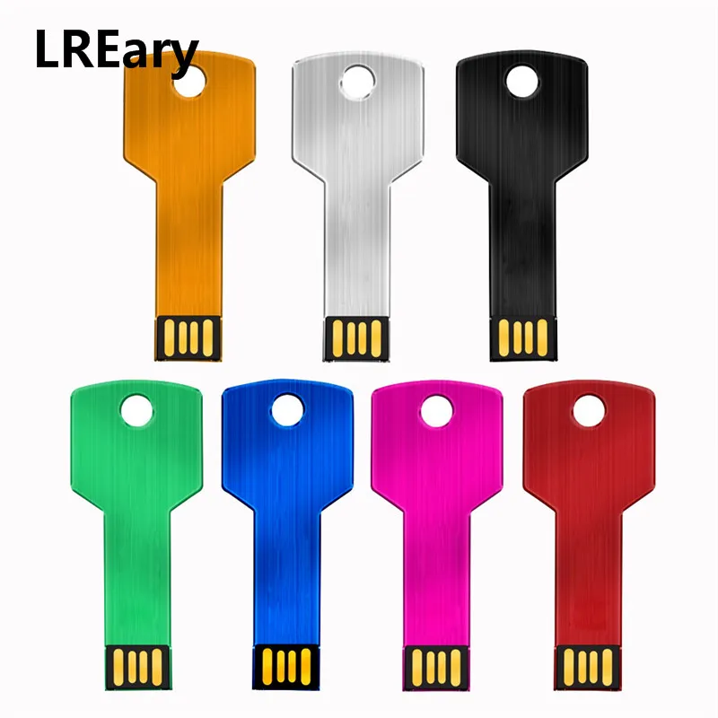 Hot USB Flash Drive Pen 64gb 32gb 16gb 8gb 4gb pendrive waterproof U disk Metal Key shape Memory Stick 2.0 Custom logo | Компьютеры и