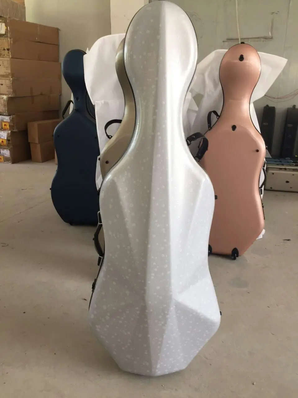 Улучшенный карбоновый белый 4/4 чехол Виолончель два колеса-ограниченная нагрузка-подшипник# ZHU