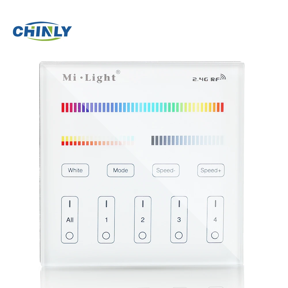 Milight T4 4 зоны RGB + CCT настенный светодиодный сенсорный выключатель Панель пульт