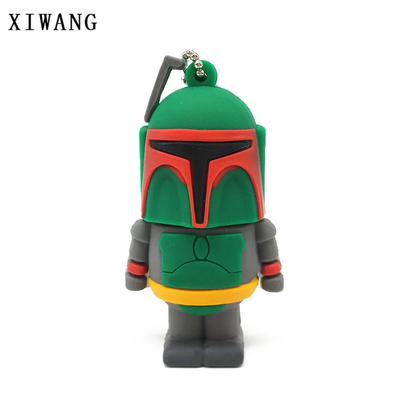 Boba Fett USB флэш-накопитель 128 Гб мультфильм полный спектр Звездные войны флеш-накопитель usb 2,0 4 ГБ 8 ГБ 16 ГБ 32 ГБ 64 ГБ робот-карта памяти Флешка подарок - Цвет: Boba Fett