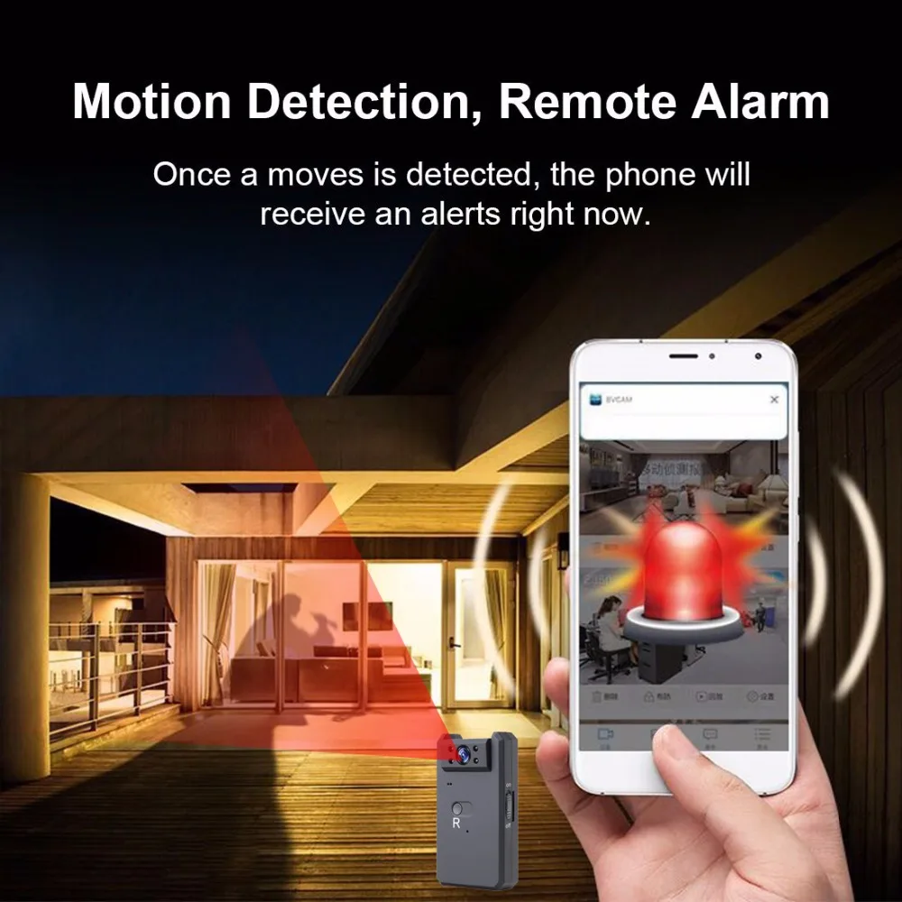 Невидимая ночная версия Wifi IP мини камера беспроводная 1080P для записи видео