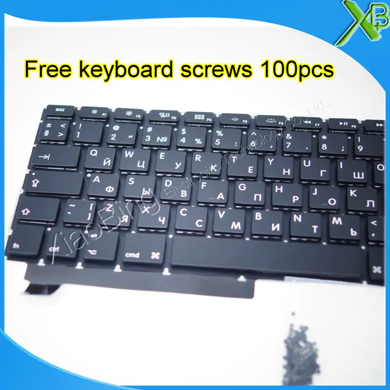 Совершенно новая Русская клавиатура + 100 винтов для клавиатуры MacBook Pro 15 4 дюйма A1286