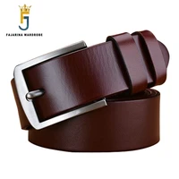 fajarina mens quality genuine leather belts retro style simple design pin buckle belt for men 3 8cm wide strap male n17fj252