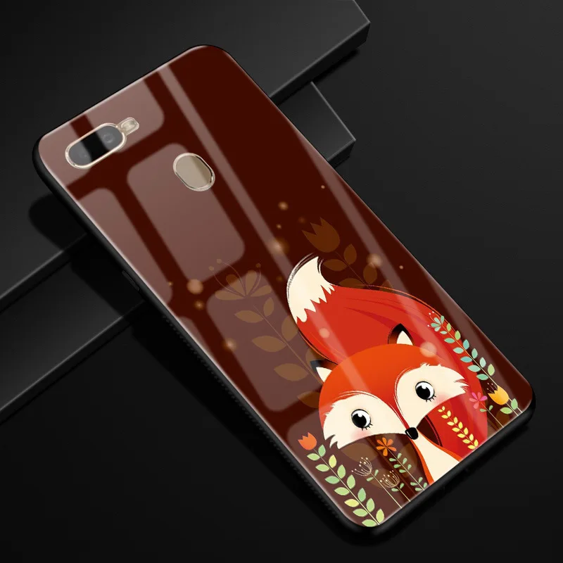 26 Для OPPO A7 чехол 6,2 ''стеклянный силиконовый бампер+ Жесткий PC стекло задняя крышка для OPPO AX7 CPH1901 CPH 1901 OPPOA7 AX 7 A 7 чехол для телефона s - Цвет: 26