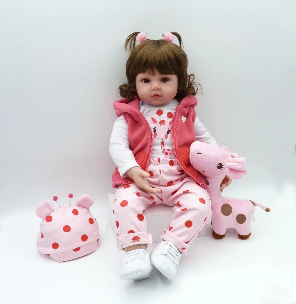 48 см boneca reborn силиконовые детские куклы com corpo de menina Дети День рождения