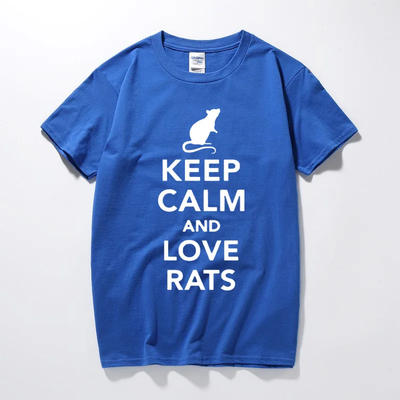 Модная Повседневная забавная Мужская футболка RAEEK Keep Calm And Love крысы|Мужские