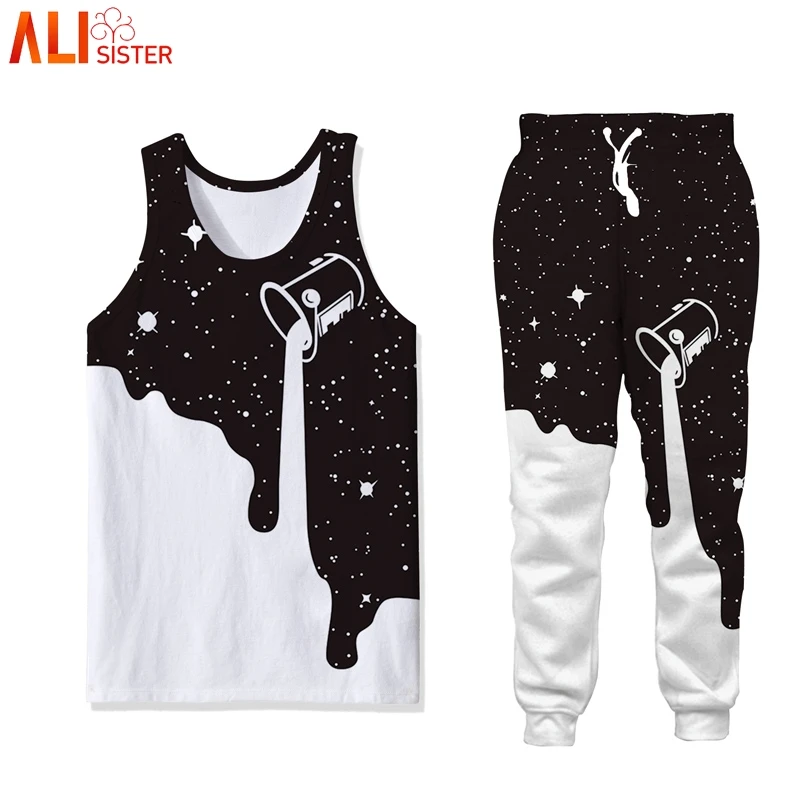 

Alisister Mens Tank Top Sweatpants Vest Pants 3D Print Casual Fitness Harajuku Tracksuit Summer Autumn Streetwear Clothing