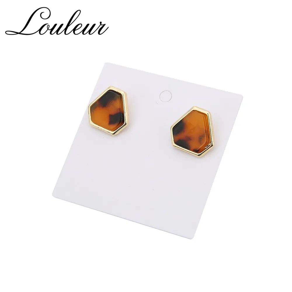 Louleur 2019 New Fashion Acrylic Leopard Stud Earrings Geometric Ladies Statement For Women Girl Party Jewelry | Украшения и
