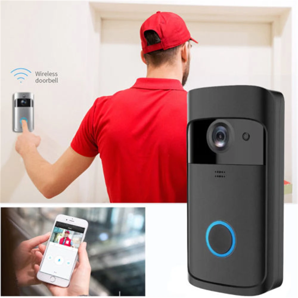 

1080P Smart WiFi Doorbell IR Alarm Wireless IR Video Camera Intercom Record Phone Door Bell Home Security For Home Apartments