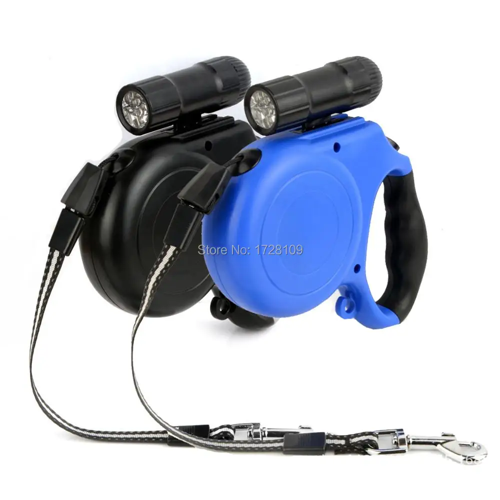 

5.0 M 40kg Lighting One-Handed With Lock Retractable Dog Leash Lead Large Small Harness For Dogs Accessories