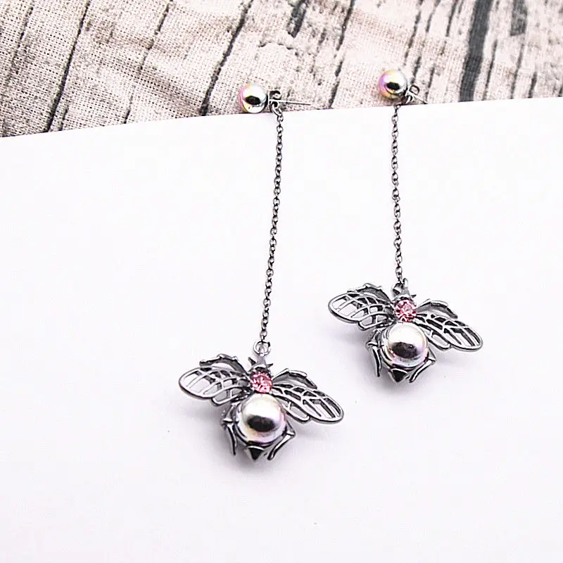 Мода honeybee Тип подвеска на длинной цепочке серьги гвоздики для женщин personaliy
