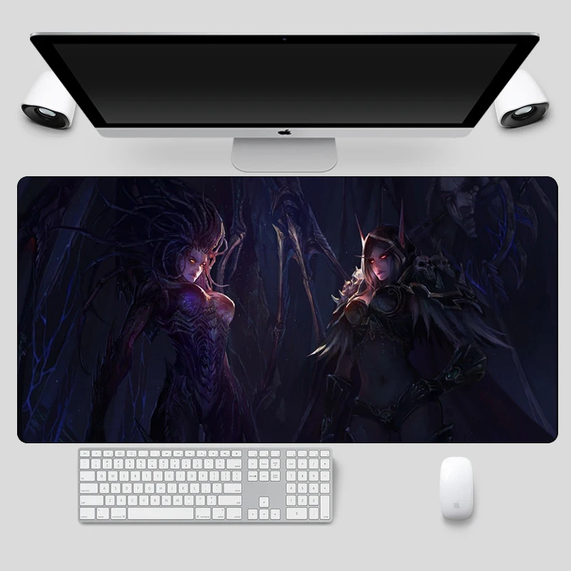 World of Warcraft Mousepad Large 60X30cm Gamer Sexy Girl Sylvanas Gaming Mouse pad Locking Edge Laptop Rubber Notebook Desk Mat