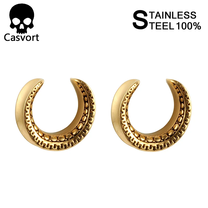 gold Casvort 2 шт. новое кольцо для пирсинга, растяжки, модные ювелирные изделия для пирсинга, серьги в подарок - Окраска металла: gold