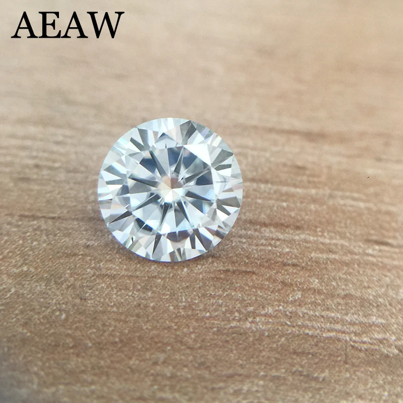 Круглые бриллиантовые огранки Moissanite 2 карат 8 мм небольшой синий Тест