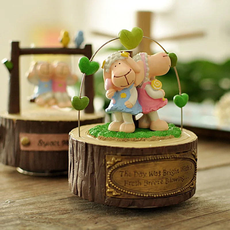 Q creative fun sheep small spring musical bell music box birthday gift cartoon children |