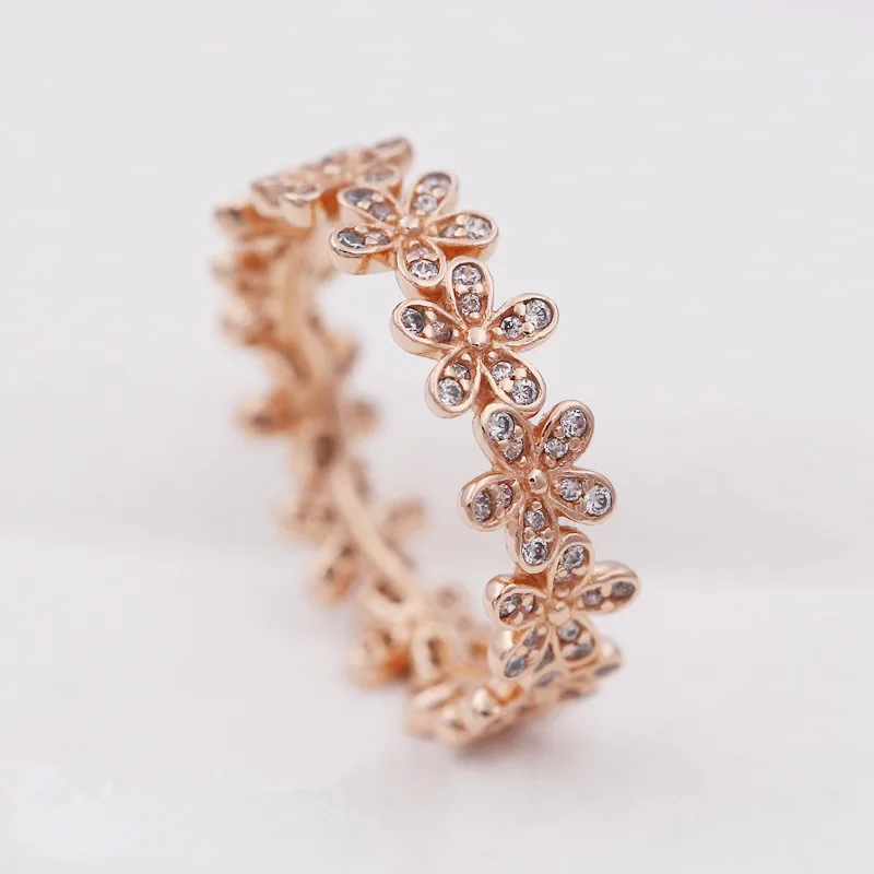 New spring collection rings for women 925 Sterling Silver Jewelry flowers and bow with rose gold anillos wedding | Украшения и