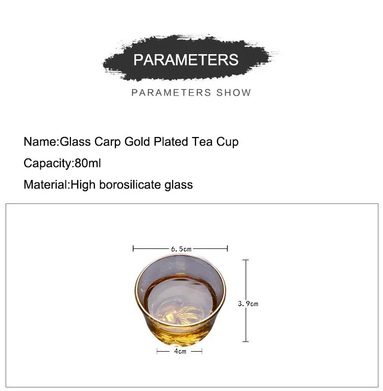 80 мл креативная чайная чашка в японском стиле с золотой инкрустацией карпа