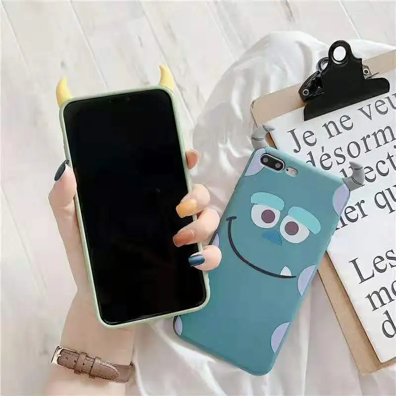 3D Cartoon One-eyed Monsters Cute ear phone case for iPhone 6 6s 7 8 plus X XS XR MAX TPU Back Cover Cool Shell Shockproof |