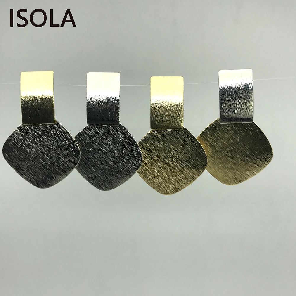 Минималистичные полые многоярусные серьги ISOLA очаровательные квадратные капли