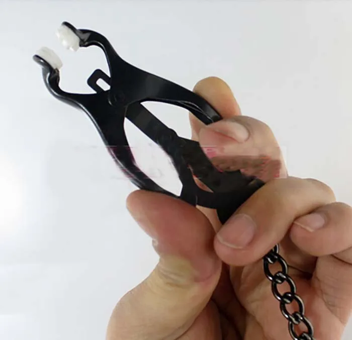 30CM Black Nipple Clip //Adjustable Sexy Stimulator Toy /Black Clamps /Stainless Steel Breast Clamp Sex Toys For Couple |