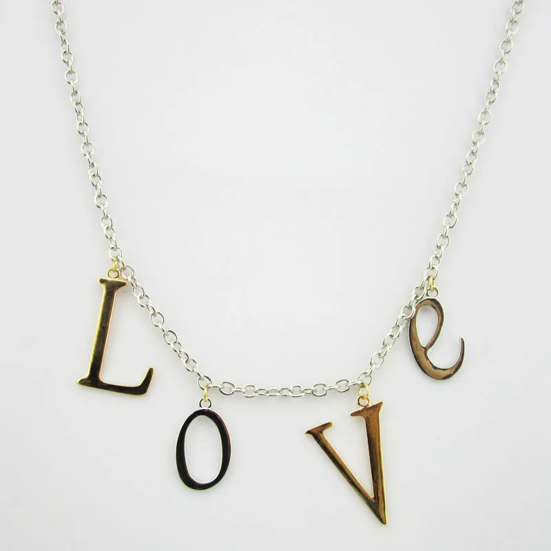 Korean clothing accessories women love letter pendant fashion wild personality Short clavicle necklace jewelry wholesale | Украшения и
