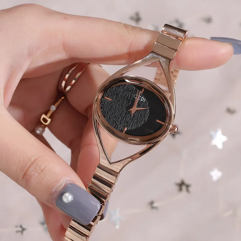 Роскошные брендовые кварцевые часы женские браслеты из розового золота для