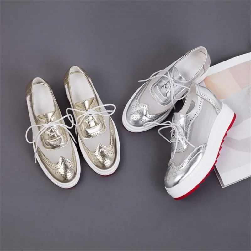 New Designer Shoes Woman Wedges Platform Sneakers Lace-Up Breathable Casual Height Increased Chunky Sneakers Lady Zapatos Mujer