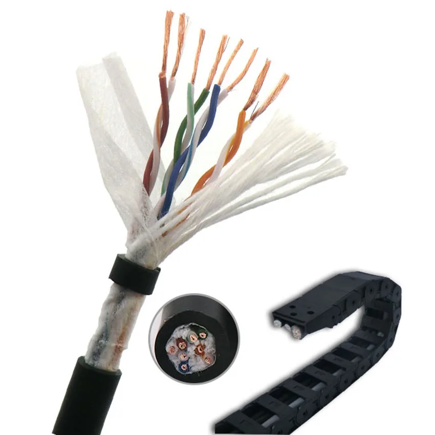 Кабель Towline Cat5e для высокогибкого (специального кабеля) кабеля Ethernet с цепью
