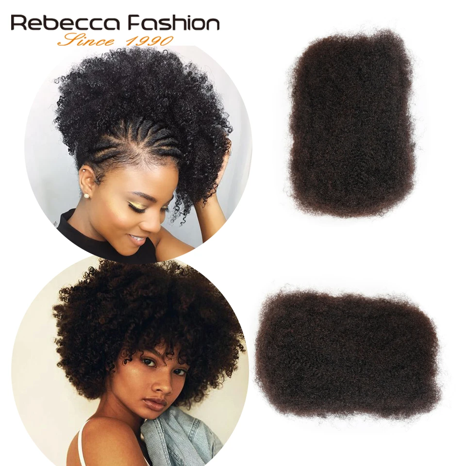 Rebecca Fashion Индия Remy человеческие волосы афро кудрявые вьющиеся объемное наращивание плетение волос дреды вязаные крючком Быки 50 г за шт