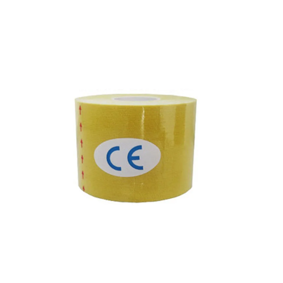 Yellow AOLIKES 2 размеры Kinesiology клейкие ленты дышащие водостойкие спортивные восстановления спортивные фитнес теннис колено для снятия боли в мышцах - Цвет: Yellow