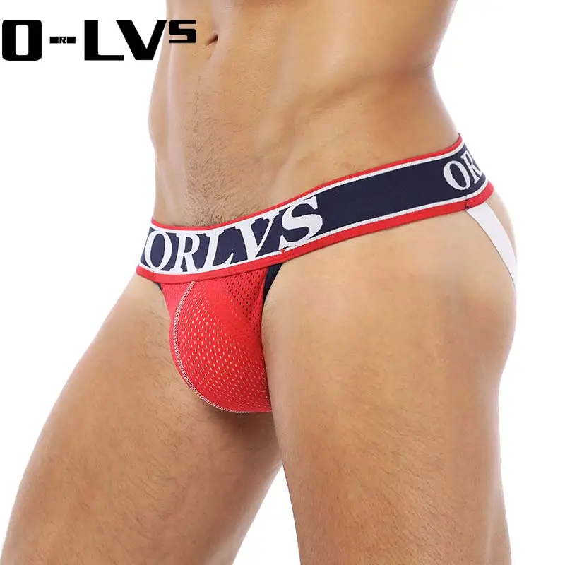 C Мужское нижнее белье ORLVS jockstrap прозрачное Сетчатое сексуальное мужское Cueca