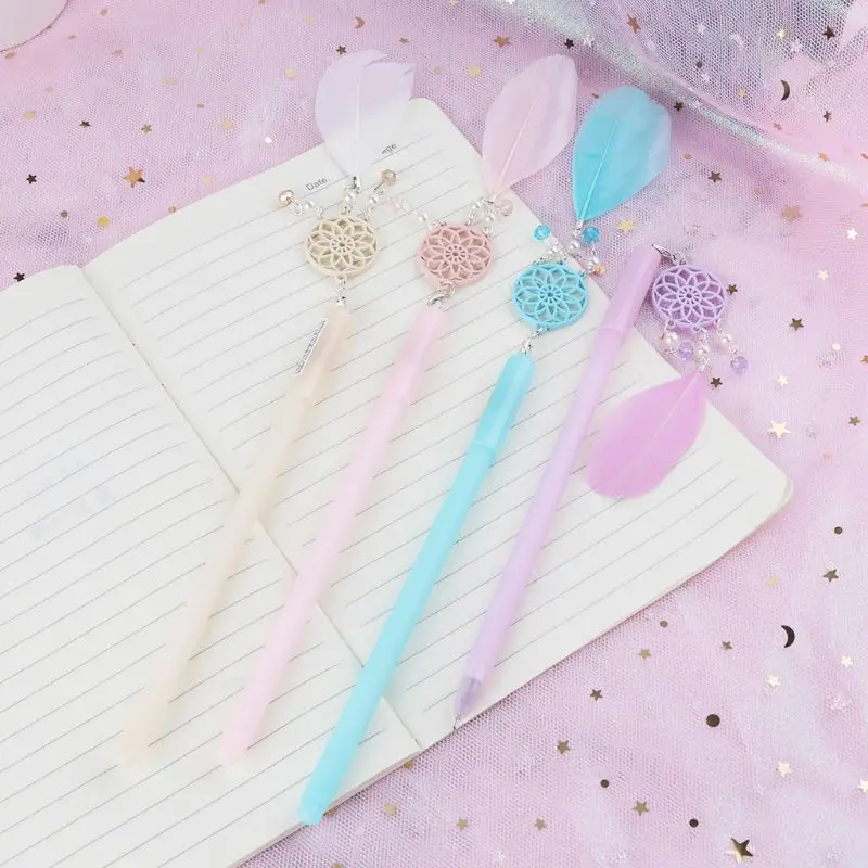 Симпатичные в стиле Ловец снов На гелевую ручку творческие перо подвеска кавайи