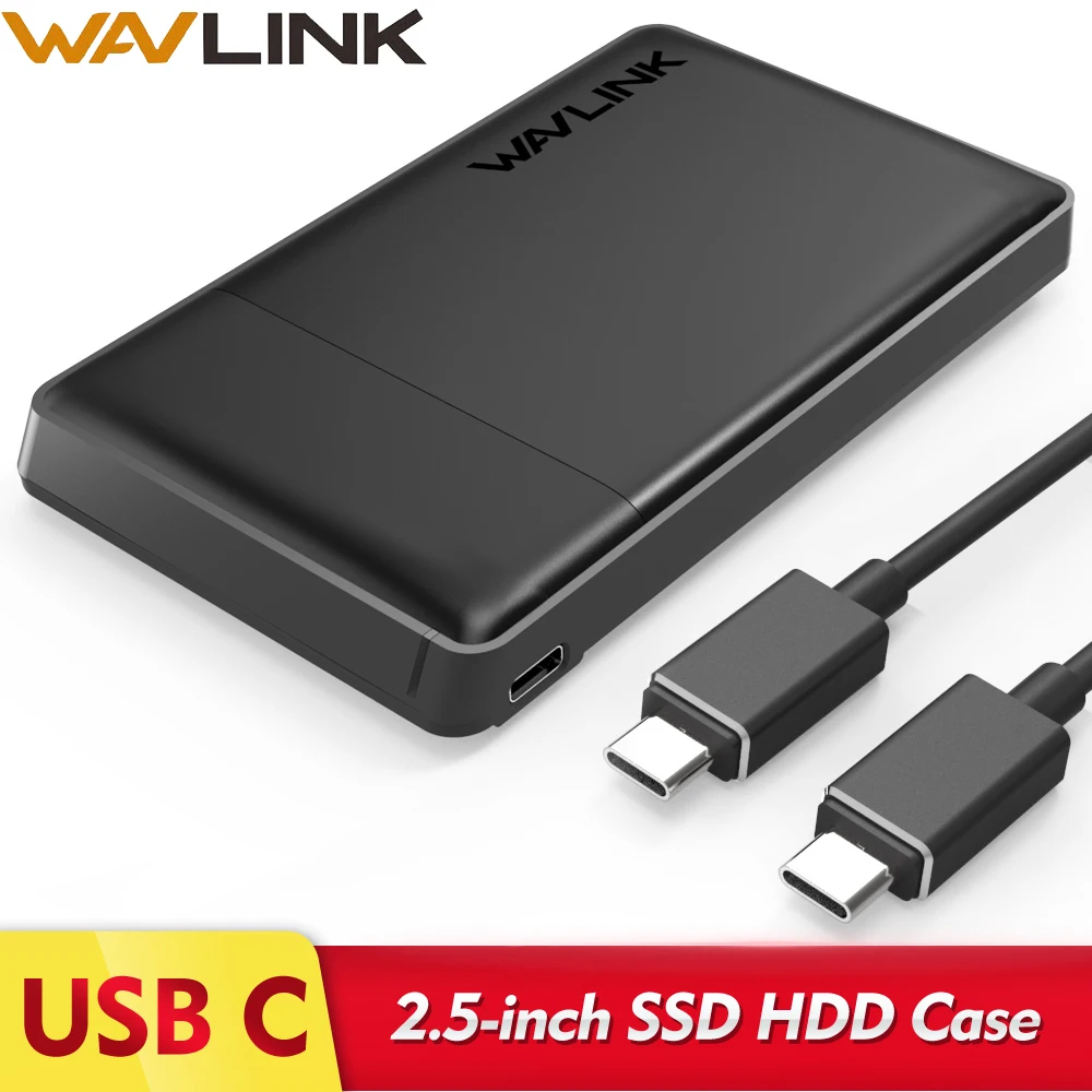 Wavlink SATA USB 3,1 корпус для жесткого диска USB 3,0 Внешний чехол светильник для 7 мм 9,5 мм 2,5 дюймов SATA/HDD/SSD USB кабель и отвертка