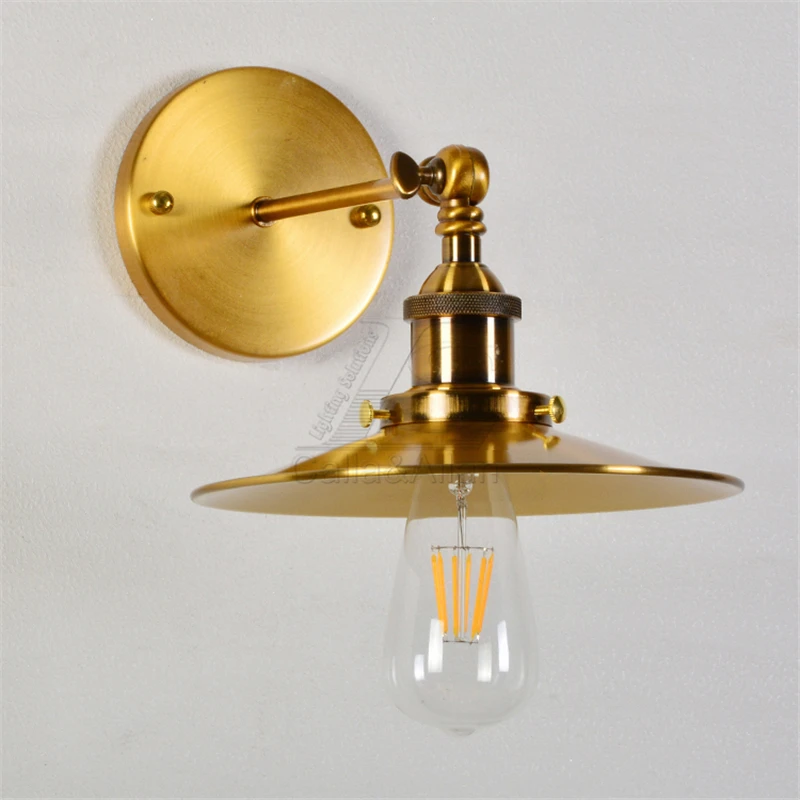Настенная лампа Эдисона E27 в стиле индастриал латунный СВЕТОДИОДНЫЙ светильник