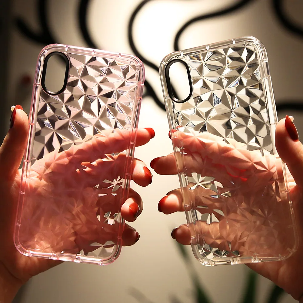 KISSCASE Ультра Тонкий силиконовый чехол для iPhone 8 7 6s плюс Чехол X 3D Глянцевая ромба