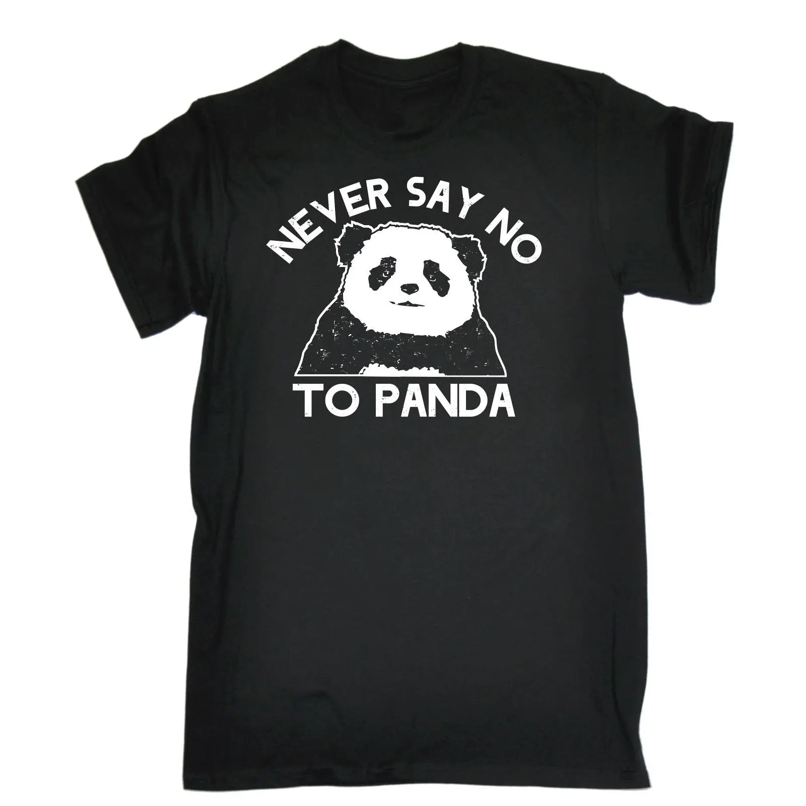 Футболка с надписью Never Say No To Panda Милая футболка изображением медведя забавный