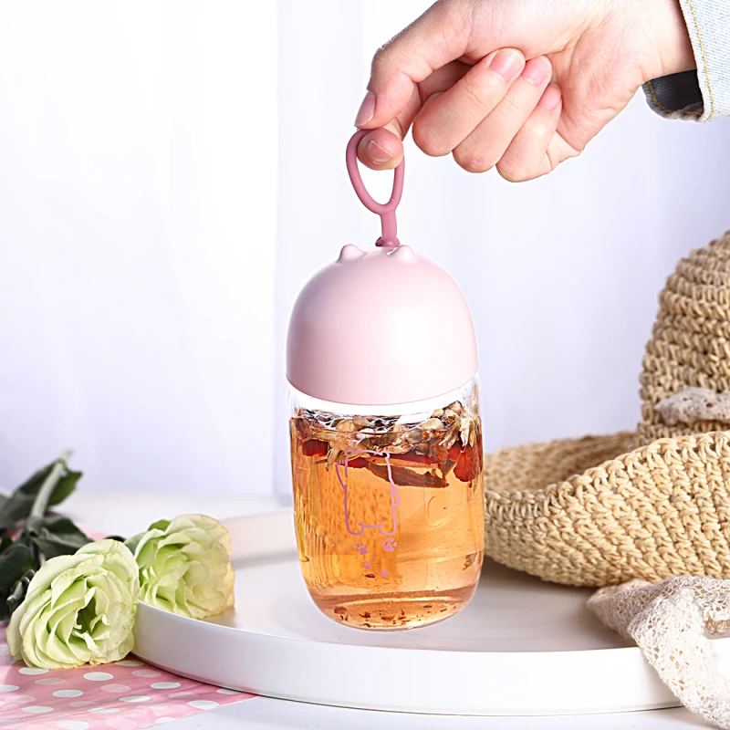 Бутылка для воды девочек милая стеклянная креативная бутылка молока сока посуда
