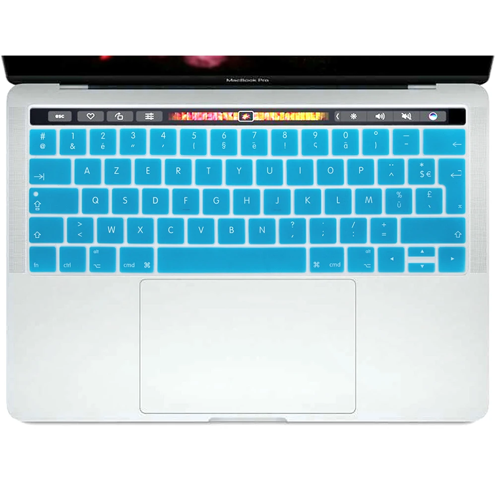 Силиконовый чехол для клавиатуры для Macbook Pro retina 13 15 Touchbar модели A1706 A1707 ЕС французский язык Azerty