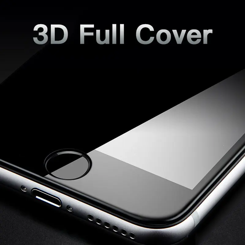 Закаленное 3d-стекло с изогнутыми краями для iPhone X 8 7 6 6s Plus Защитное стекло экрана