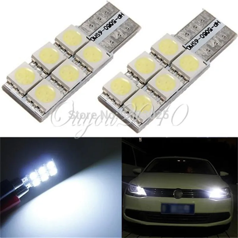 Оптовая продажа 4 шт./лот авто светодиодный T10 6smd 5050 w5w canbus света автомобиля