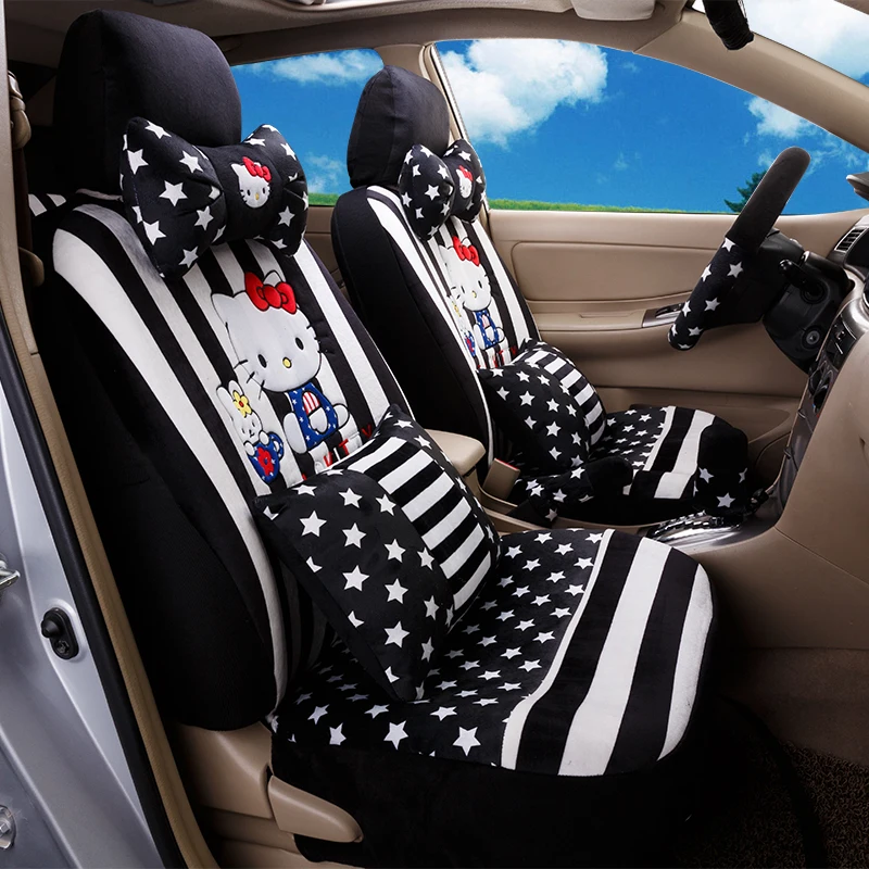 Женский модный милый мультяшный рисунок hello kitty синий зимний короткий плюшевый