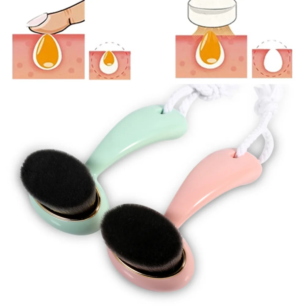 Кисти для макияжа лица 2 цвета мягкая щетка очищения мытья волокна бамбук