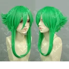 Термостойкий парик для косплея Megpoid Gumi с зеленой травой против Алисы + шапочка