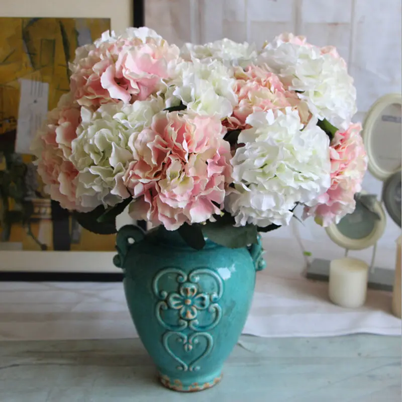 Искусственный Шелковый цветочный букет с 5 цветами Цветочная Гортензия