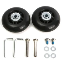 64mm 2 set luggage suitcase replacement wheels axles rubber deluxe repair od
