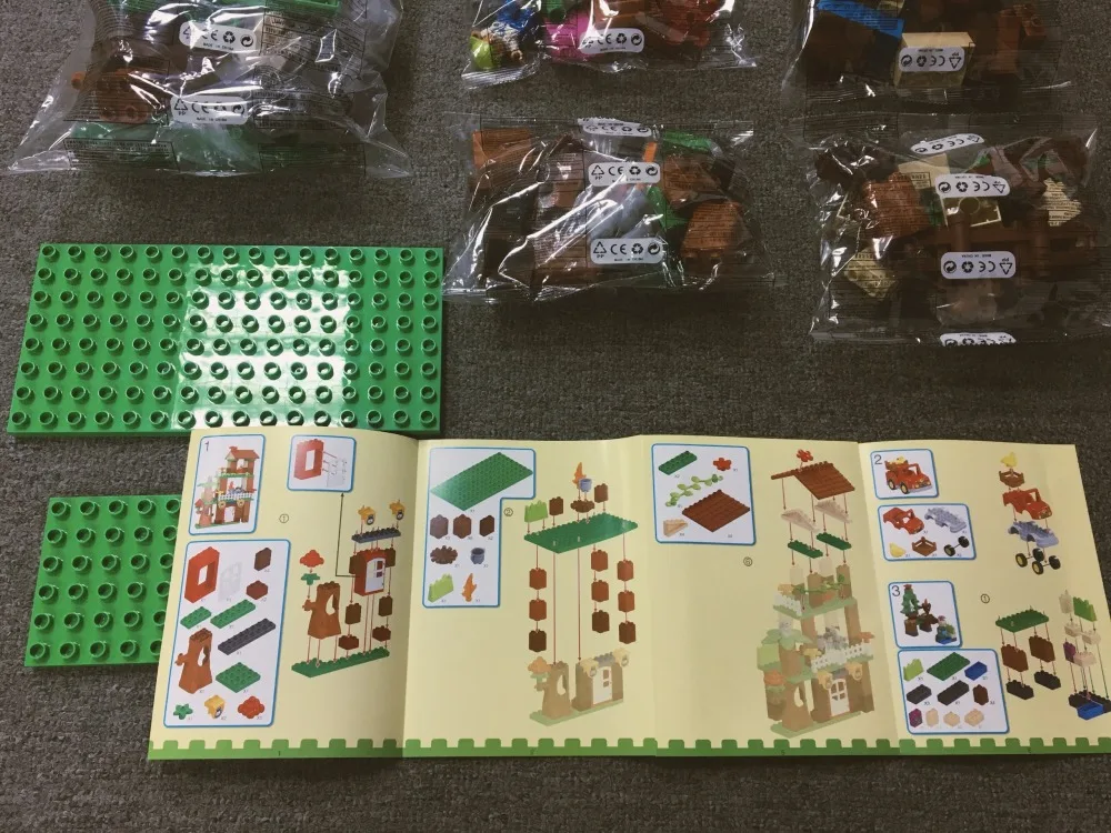 3 комплекта Конструкторы duplo наборы джунглей животных блоки Большой размер DIY enleten кирпичи совместимые Фигурки Игрушки для маленьких детей