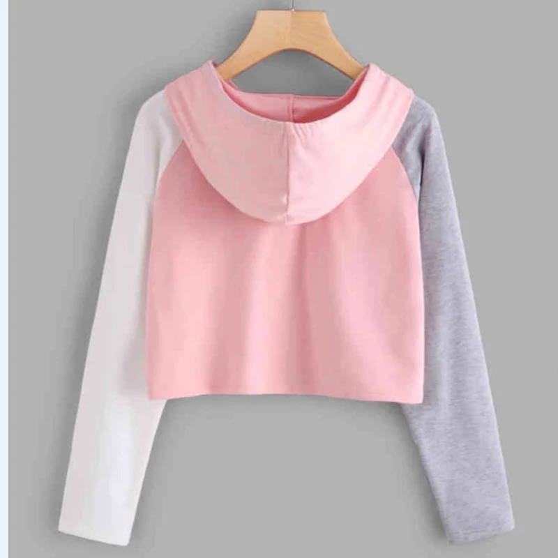 Кроп-топ с капюшоном 7 кольцами свитшот ариана гранде рубашка длинным рукавом в