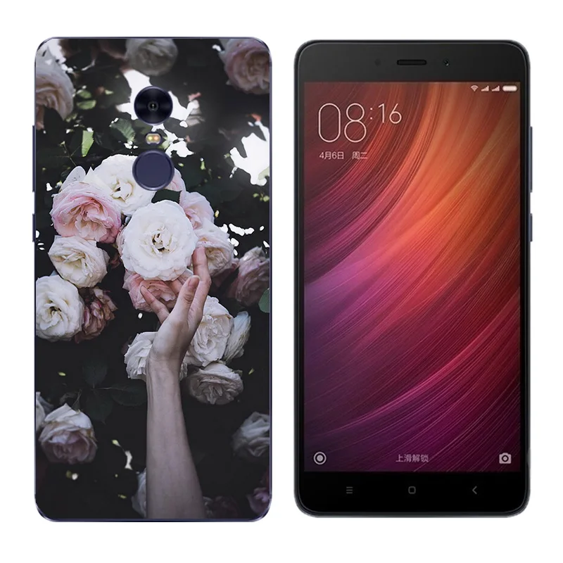 for Xiaomi Redmi Note 4 Case Soft TPU Back Cases 5.5&quot Silicone Cover Triangle Printing Bag |