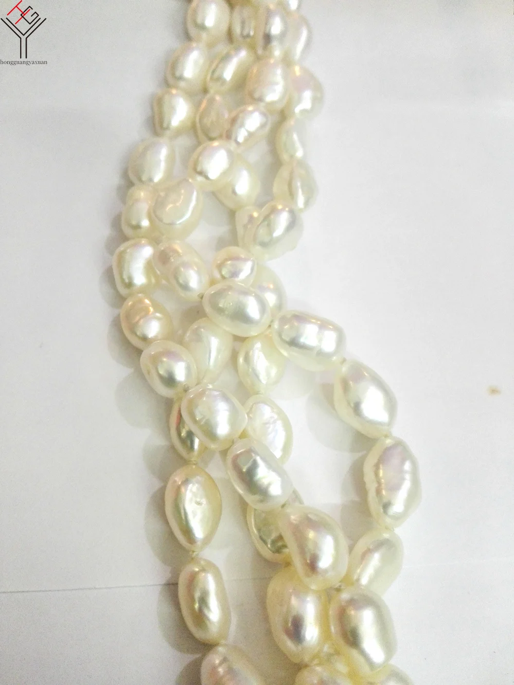 

Women Jewelry 9x10mm white pearl 255cm 100'' necklace baroque pearl handmade real natural freshwater pearl gift