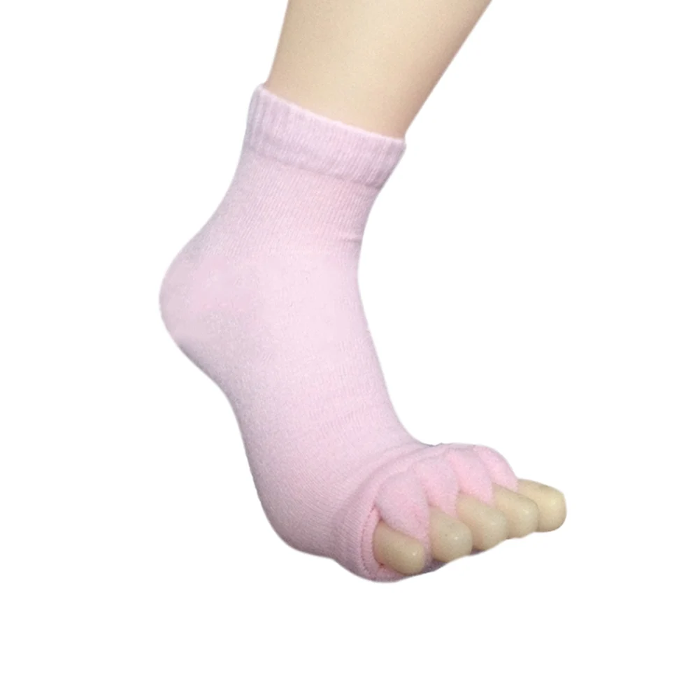 Розовый Men Women Sleeping Health Foot Care Massage Toe Socks Five Fingers Toes Compression Treatment Yoga Socks FI-19ING - Цвет: Розовый